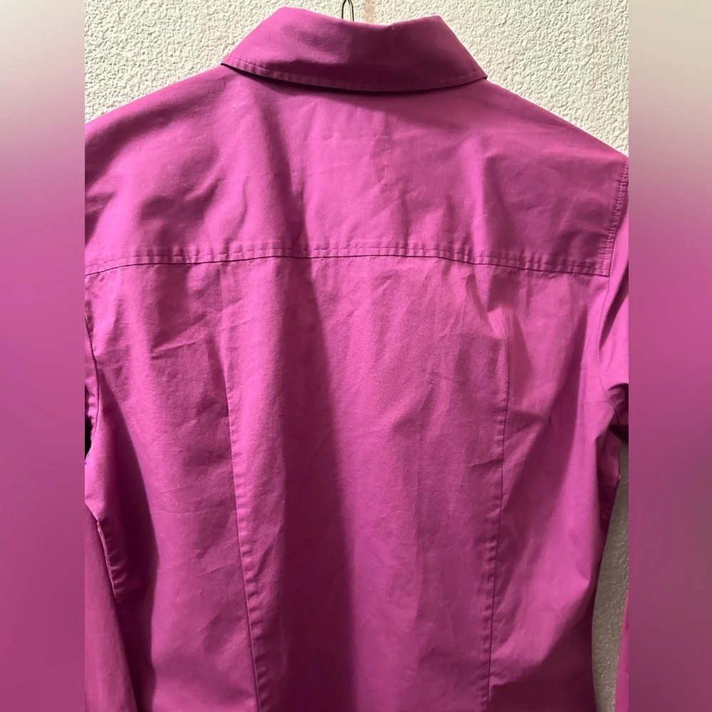 J. Crew Haberdashery Top Women Purple Cotton Long Sleeve Button Up Size Small